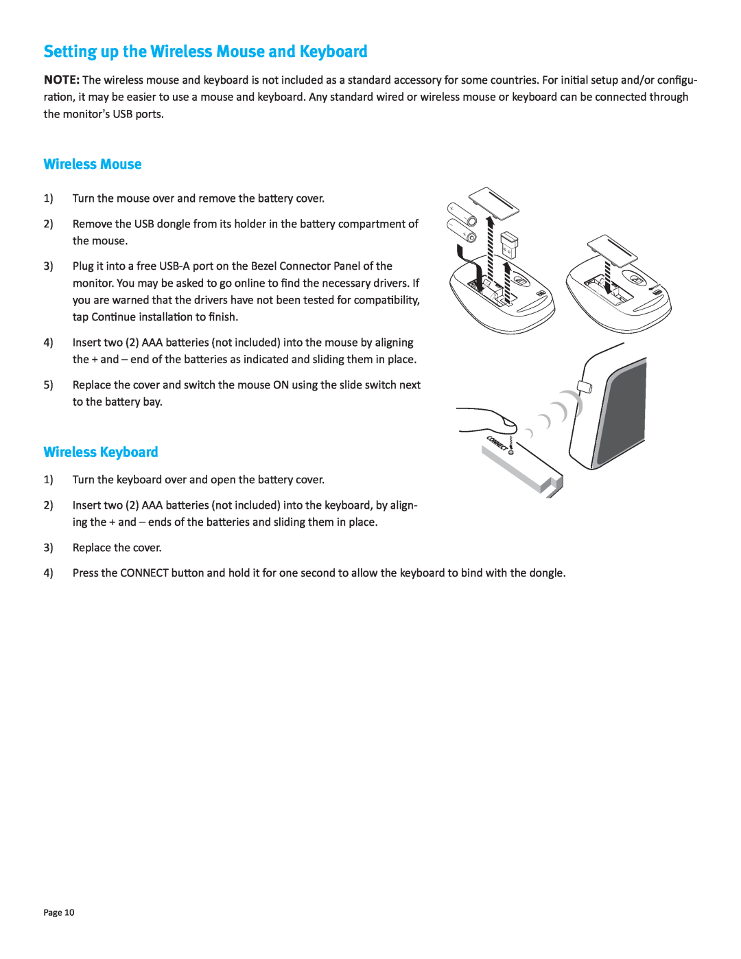 InFocus INF7011 manual Setting up the Wireless Mouse and Keyboard, Wireless Keyboard 
