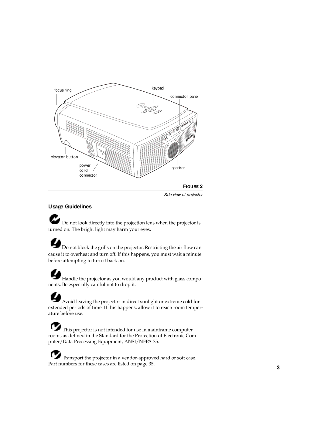 InFocus LP 420TM quick start Usage Guidelines 