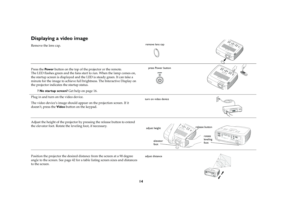 InFocus LP 640 manual Displaying a video image 