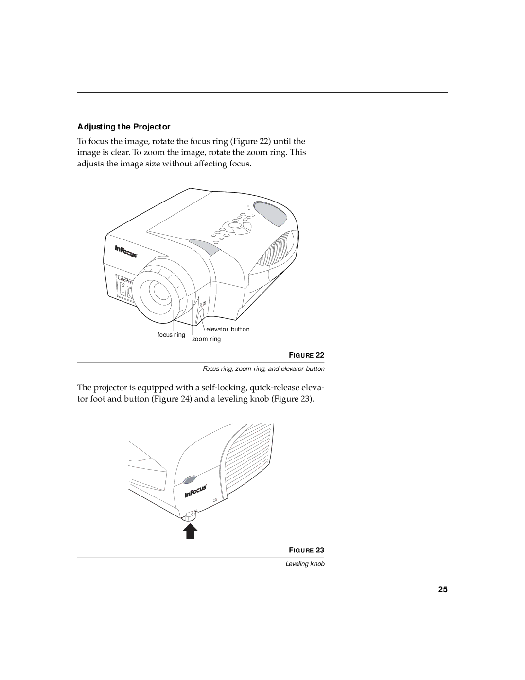 InFocus LP 725, LP 735 warranty Adjusting the Projector 