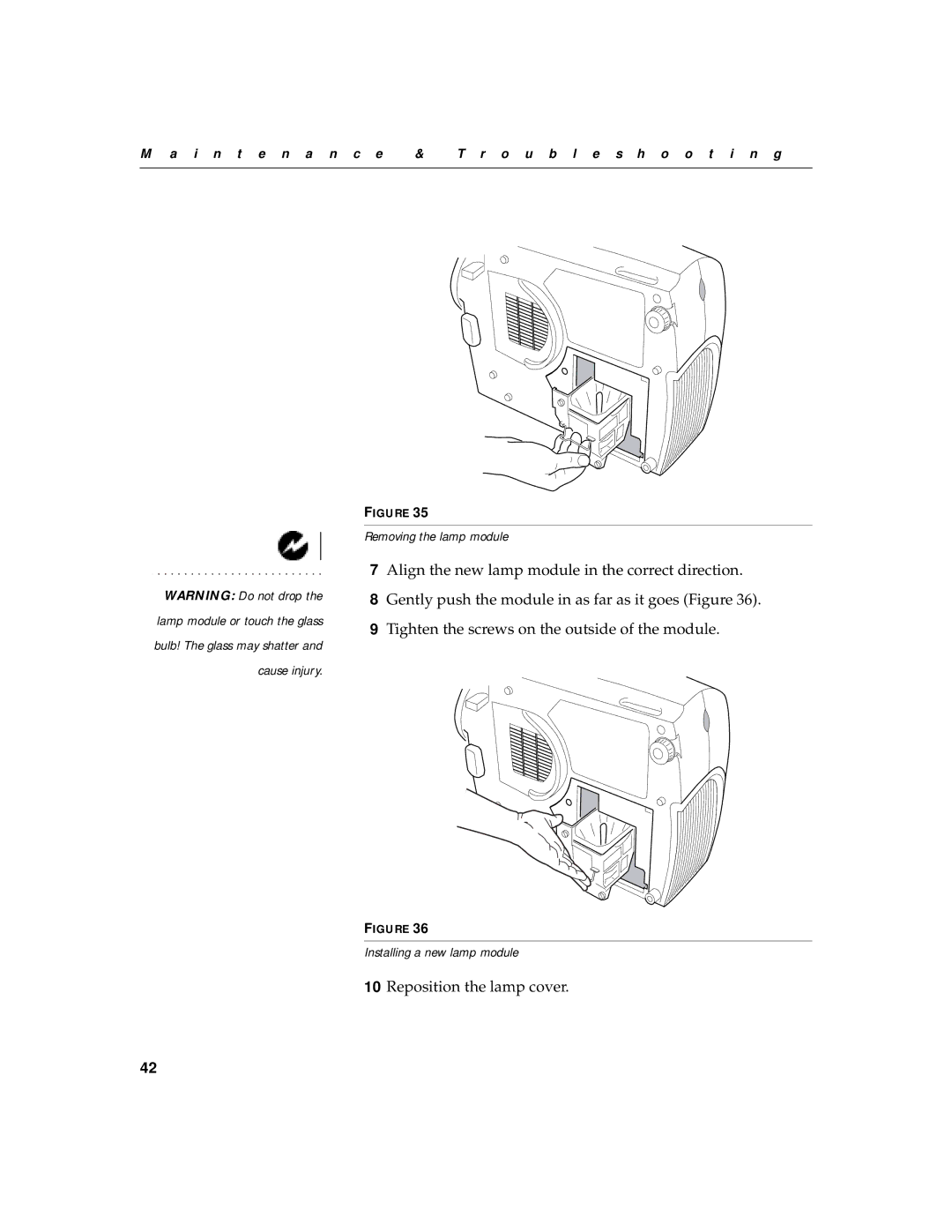 InFocus LP 735, LP 725 warranty Reposition the lamp cover 