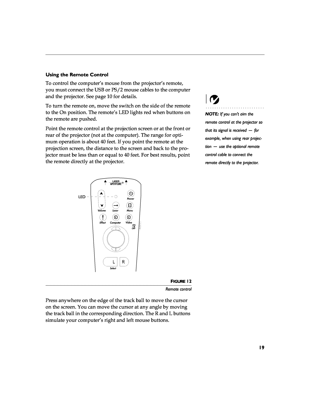InFocus LP 790 manual Using the Remote Control, Wkhuhprwhduhsxvkhg, Wkhuhprwhgluhfwo\Dwwkhsurmhfwru, Remote control 
