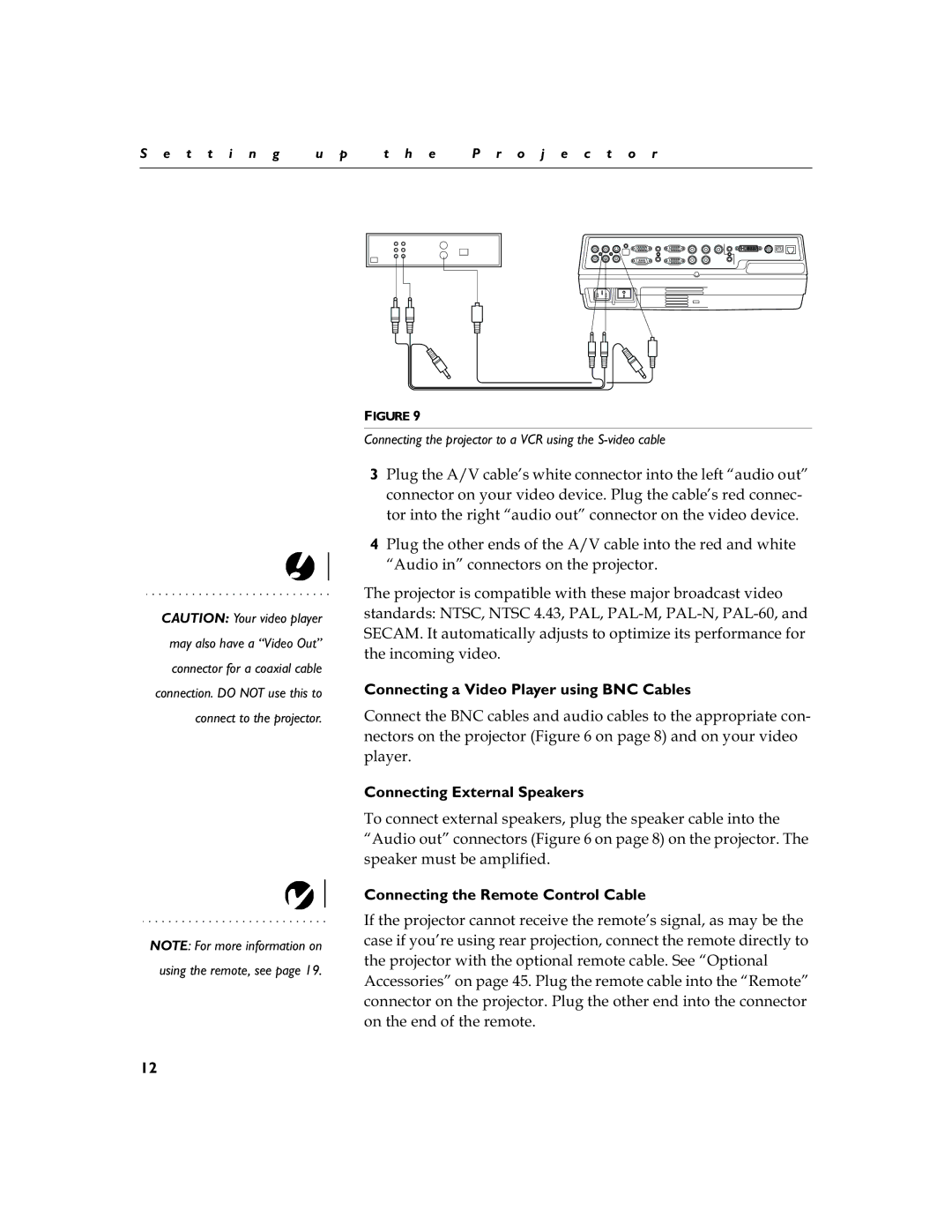 InFocus LP 790 manual Connecting a Video Player using BNC Cables, Connecting External Speakers, Vshdnhupxvwehdpsolilhg 