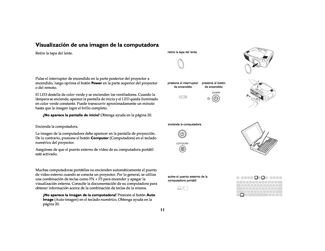 InFocus LP 860, LP 850, LP 840 manual Visualización de una imagen de la computadora 