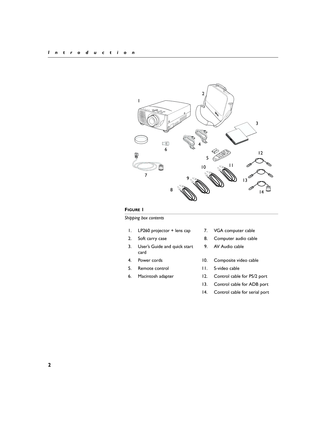 InFocus LP260 manual T r o d u c t i o n 