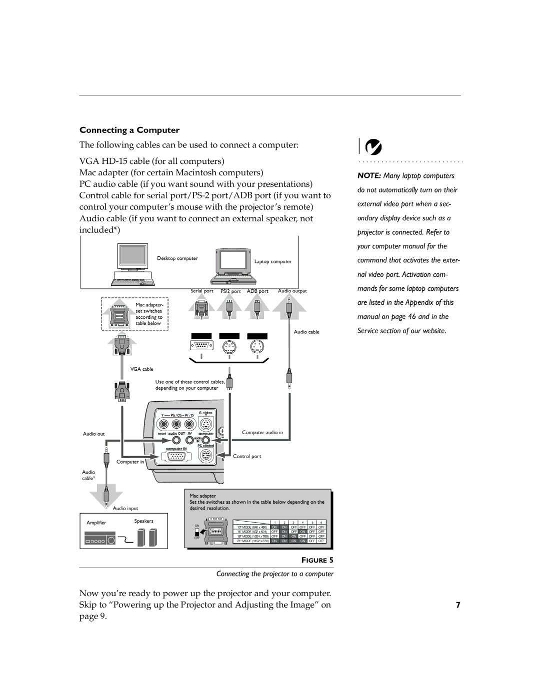 InFocus LP260 manual Connecting a Computer 