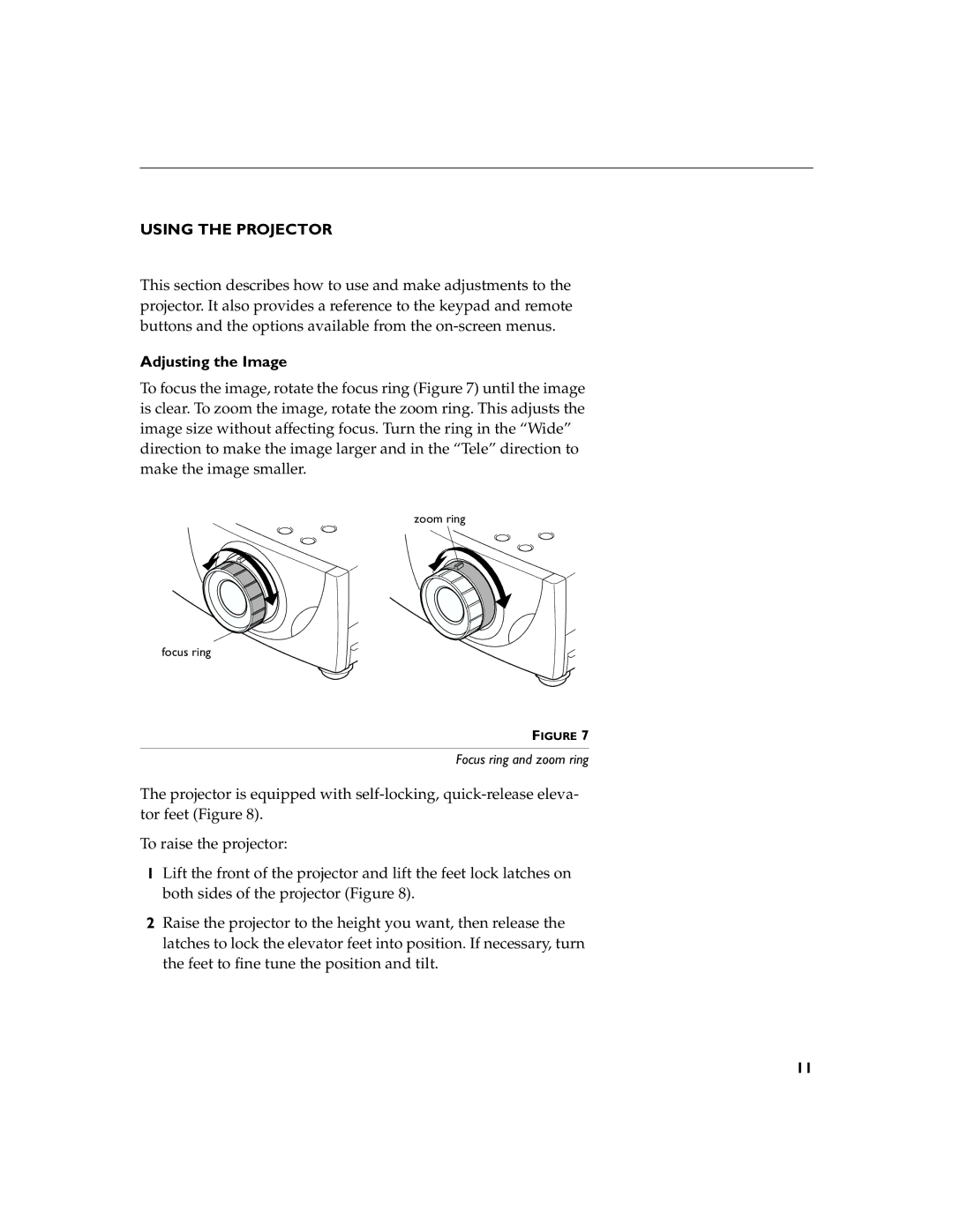 InFocus LP260 manual Using the Projector, Adjusting the Image 