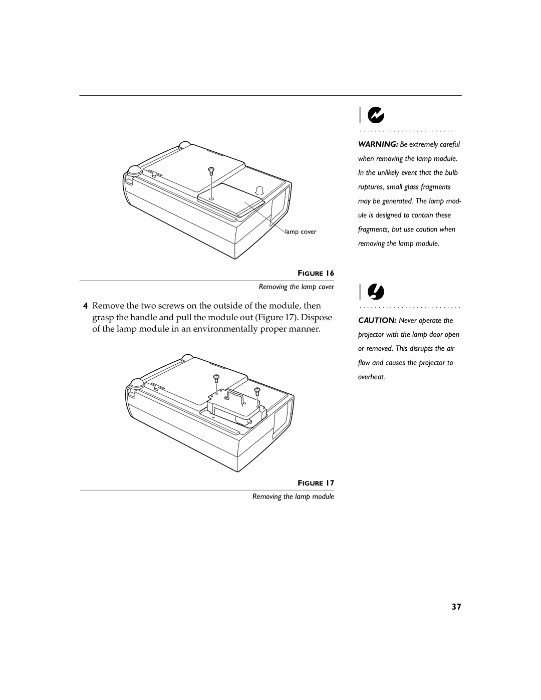 InFocus LP260 manual Removing the lamp cover 