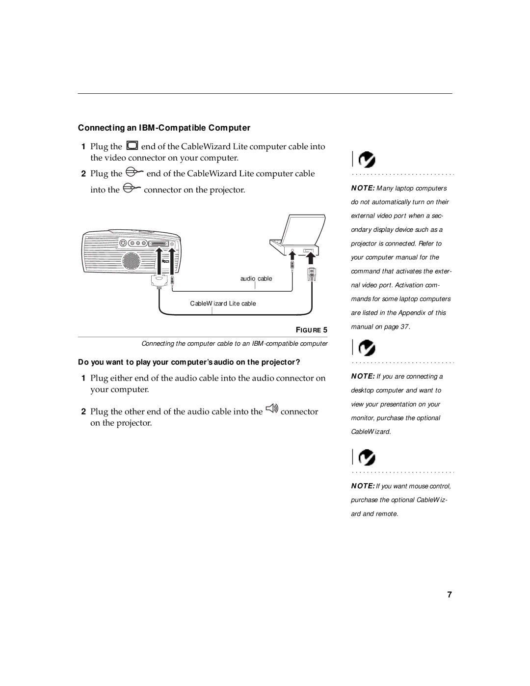 InFocus LP420 warranty Connecting an IBM-Compatible Computer 