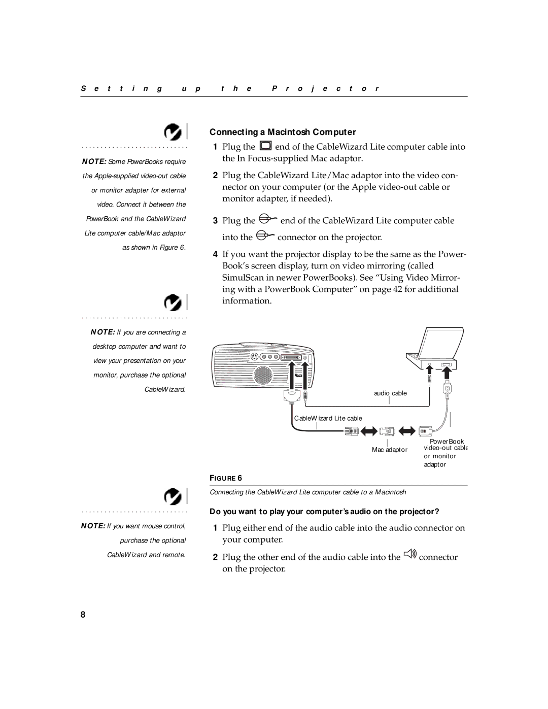 InFocus LP420 warranty Connecting a Macintosh Computer 