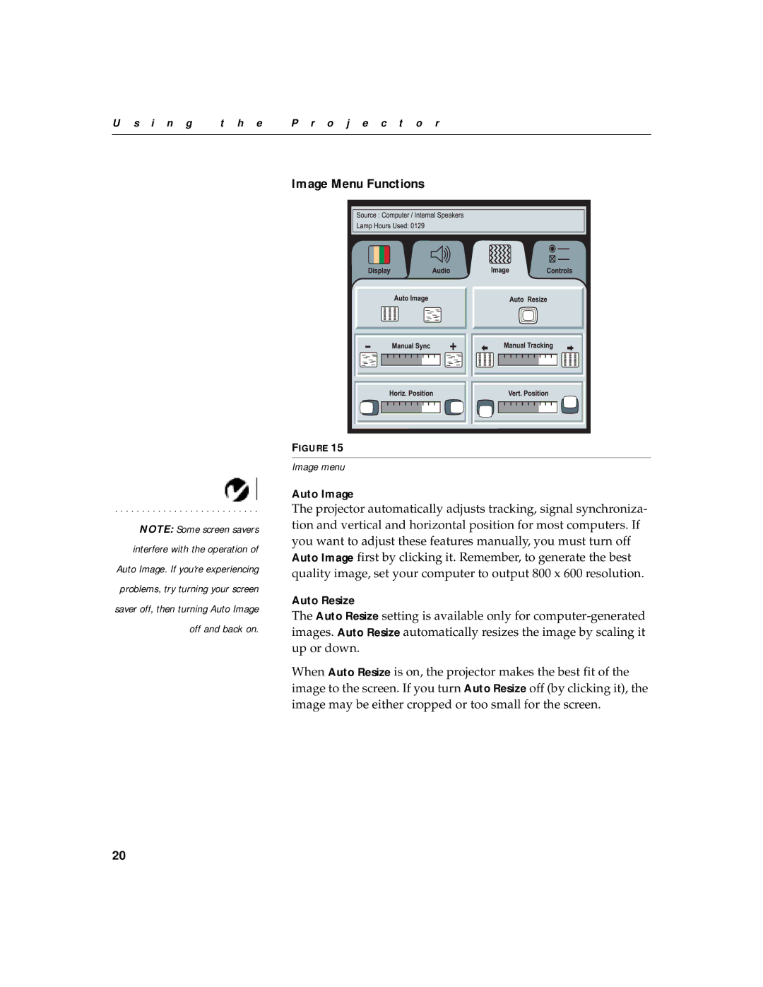 InFocus LP420 warranty Image Menu Functions 