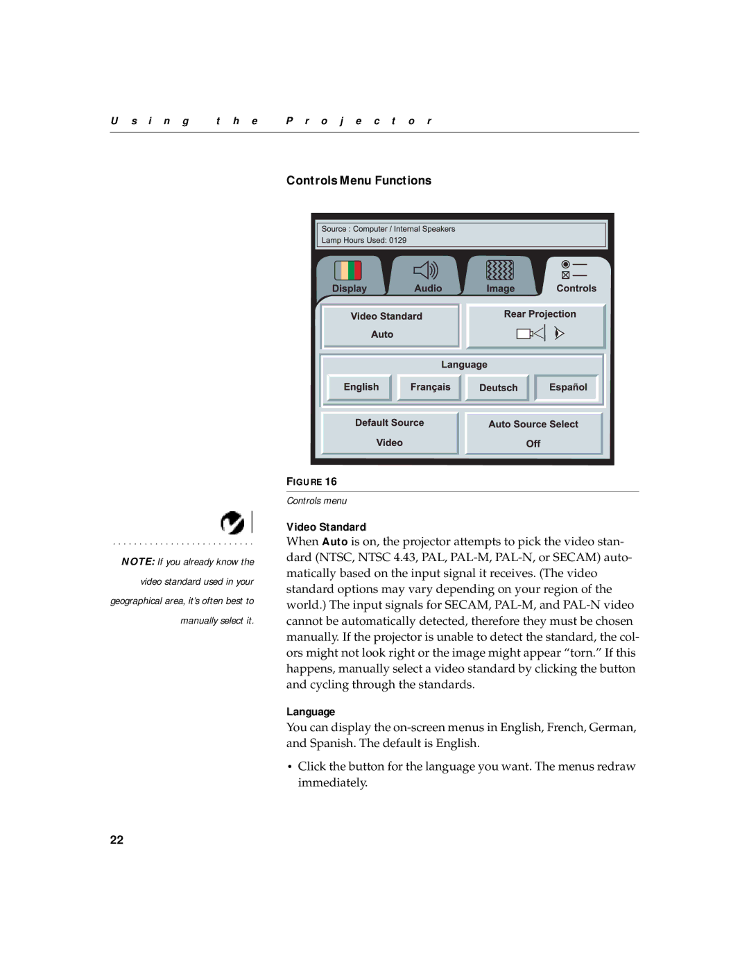 InFocus LP420 warranty Controls Menu Functions 