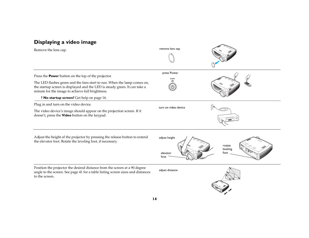 InFocus LP650 manual Displaying a video image 