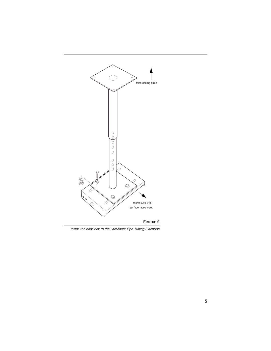 InFocus LP750 manual Install the base box to the LiteMount Pipe Tubing Extension 