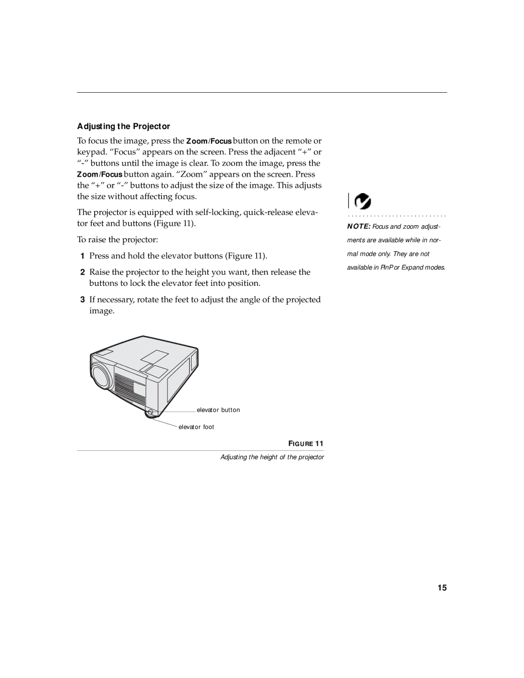 InFocus LP770 manual Adjusting the Projector 