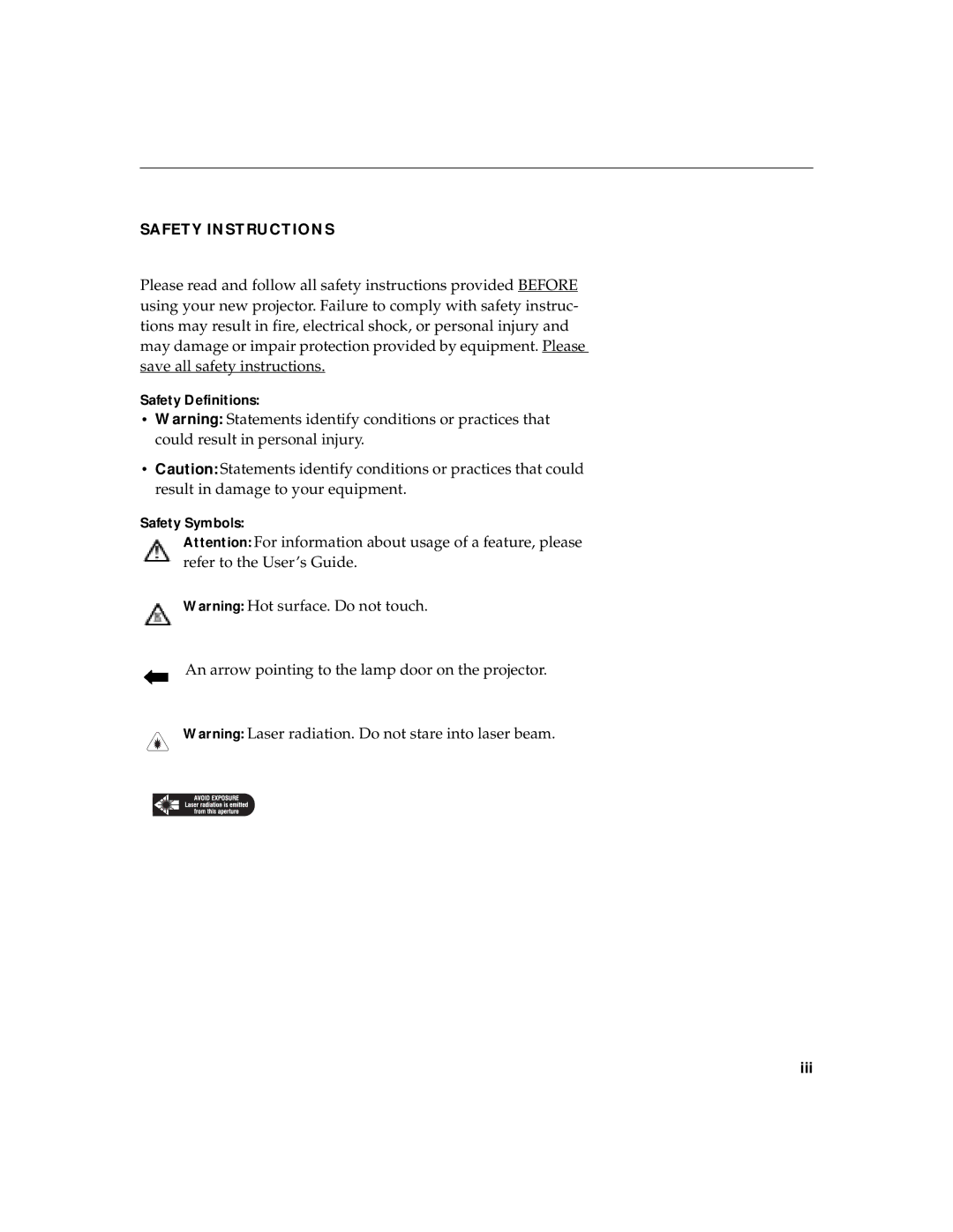 InFocus LP770 manual Safety Instructions 