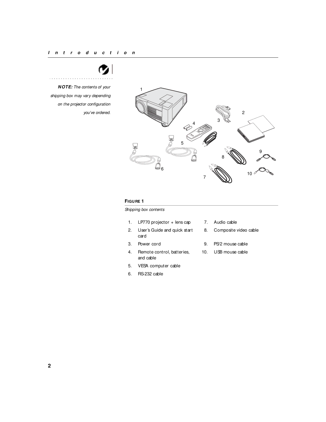 InFocus LP770 manual T r o d u c t i o n 