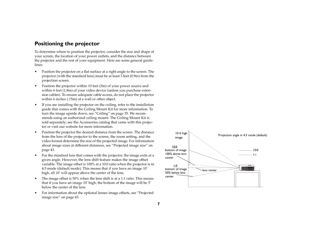 InFocus LP850, LP860 manual Positioning the projector 