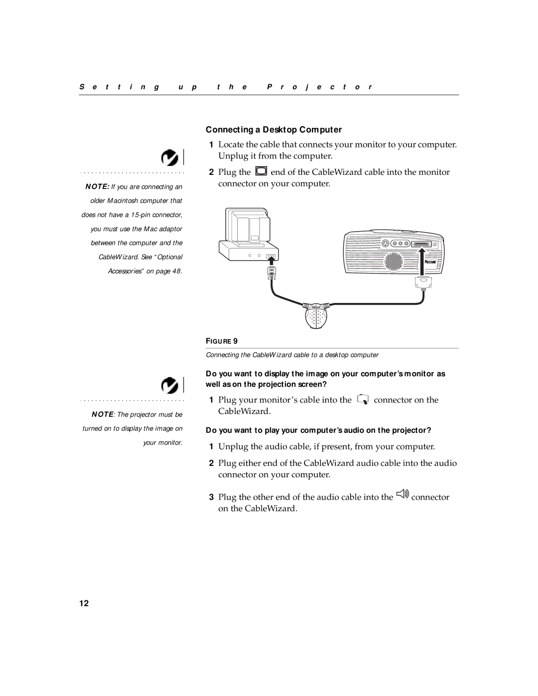 InFocus LPTM425z warranty Connecting a Desktop Computer 