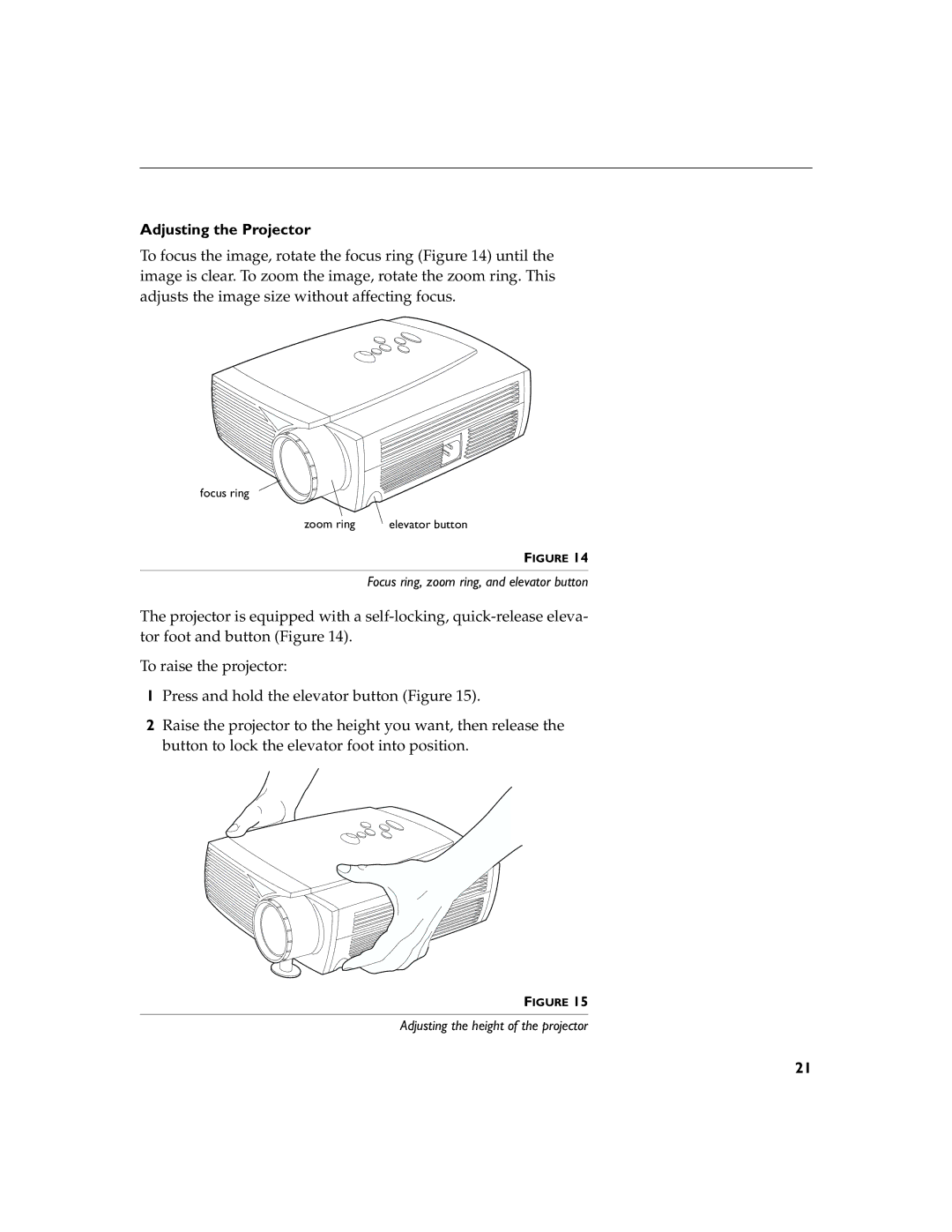 InFocus LPTM425z warranty Adjusting the Projector 