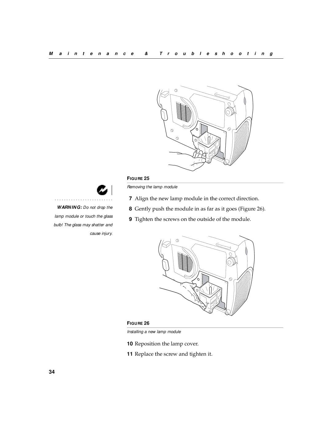 InFocus LS700 warranty Reposition the lamp cover Replace the screw and tighten it 