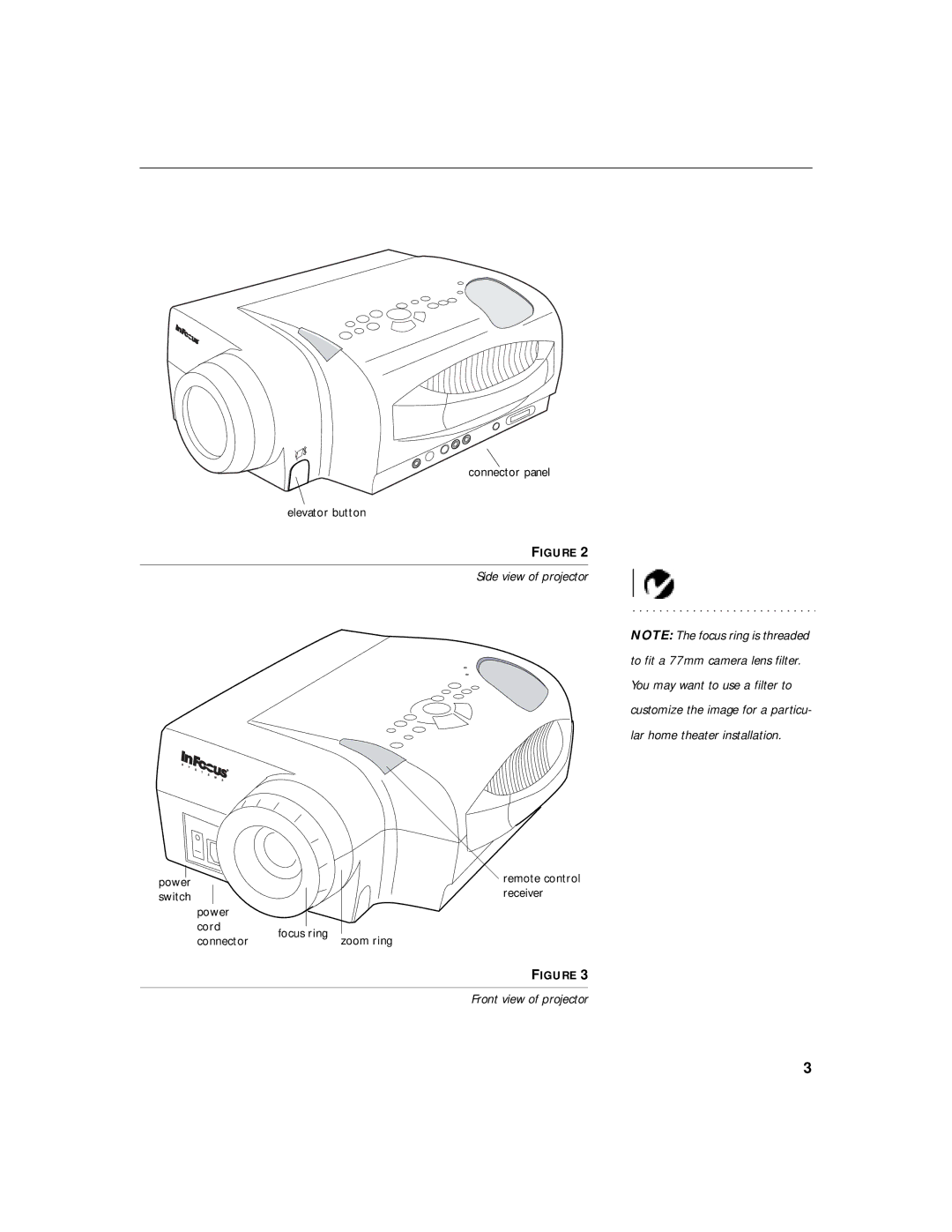 InFocus LS700 warranty Side view of projector 