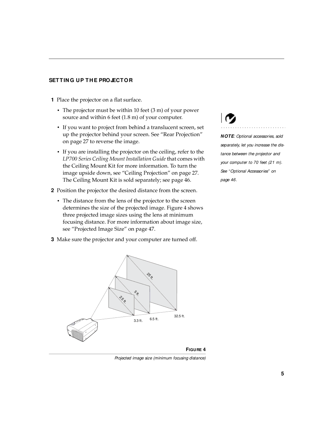 InFocus LS700 warranty Setting UP the Projector 