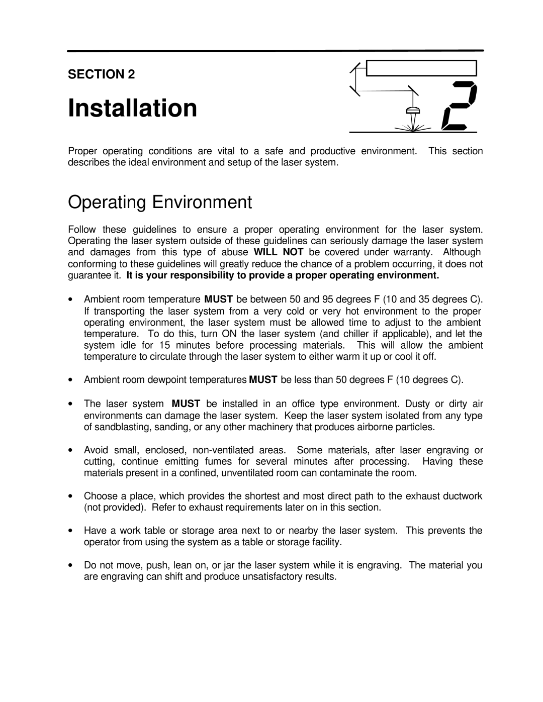 InFocus M-300 manual Installation, Operating Environment 