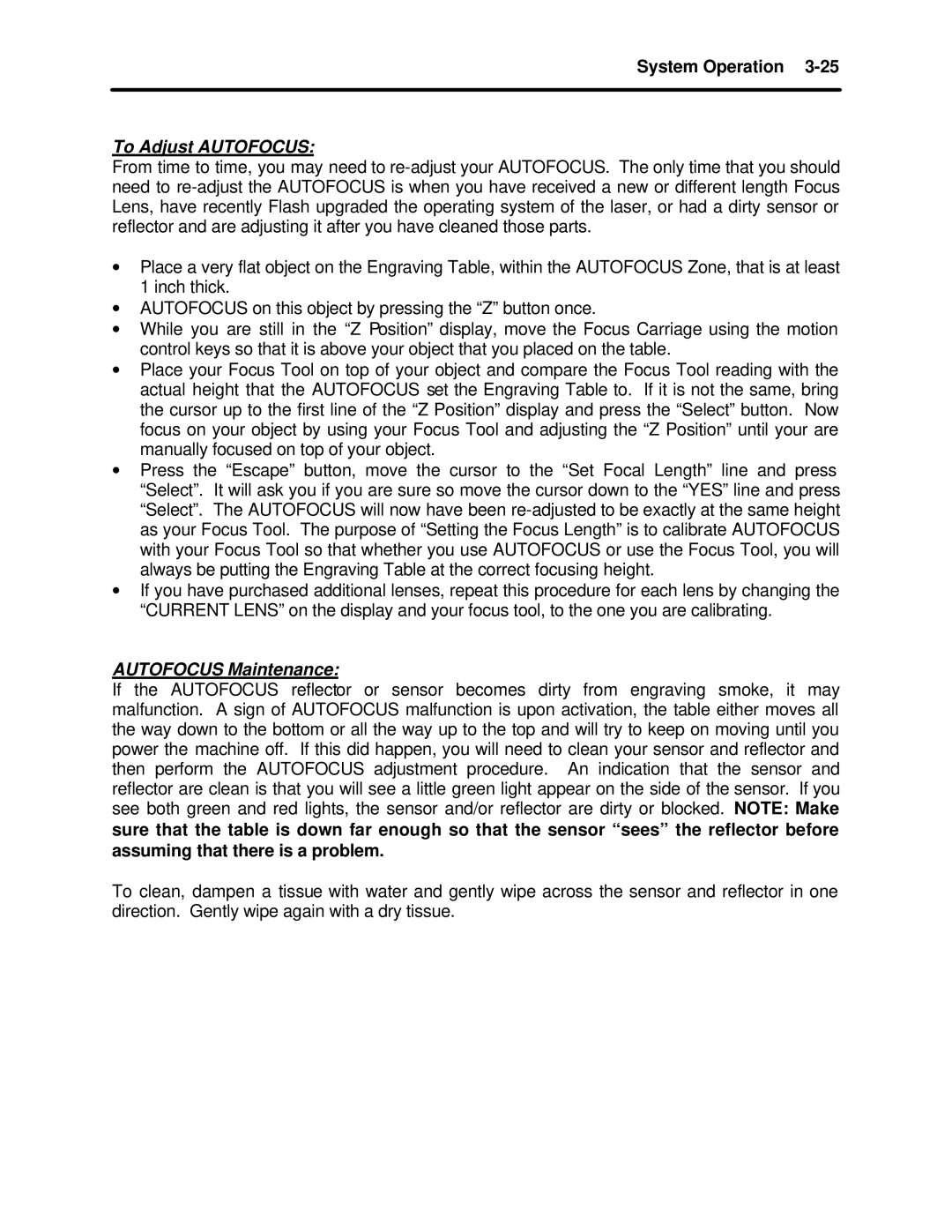 InFocus M-300 manual To Adjust Autofocus 