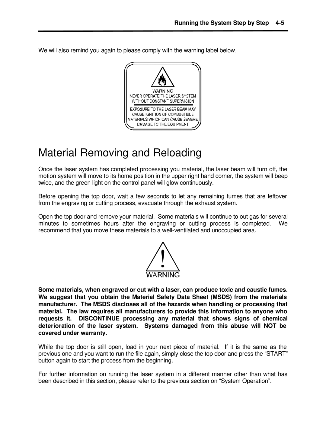 InFocus M-300 manual Material Removing and Reloading 