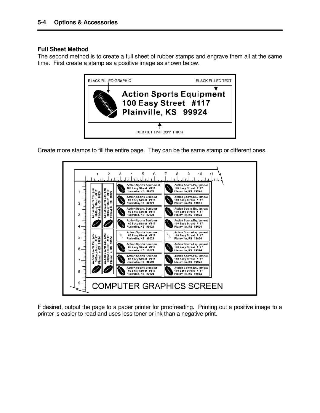 InFocus M-300 manual Options & Accessories Full Sheet Method 