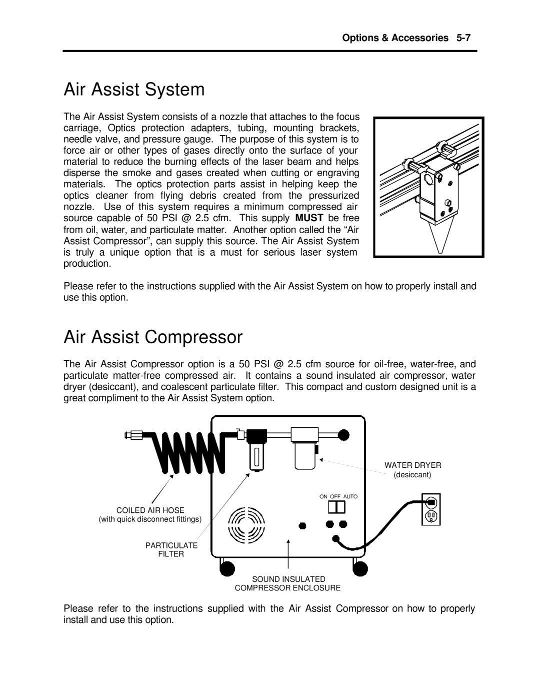 InFocus M-300 manual Air Assist System, Air Assist Compressor 