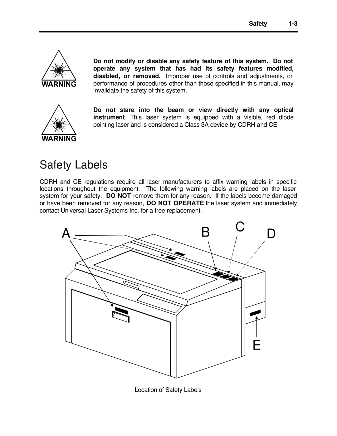 InFocus M-300 manual Ab C D, Safety Labels 