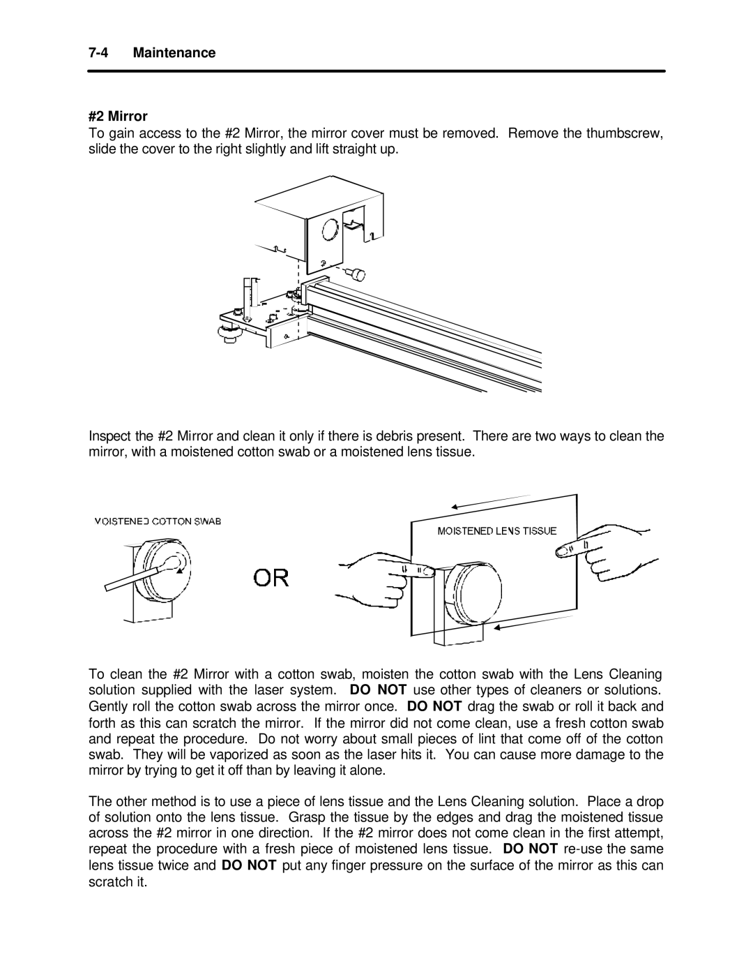 InFocus M-300 manual Maintenance #2 Mirror 