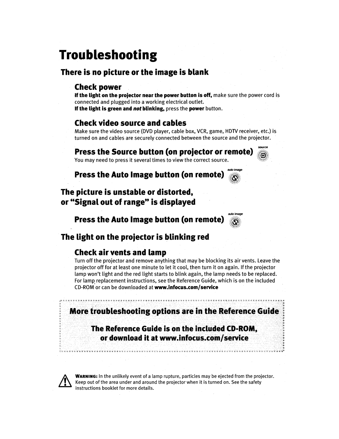 InFocus P760, P720, P740, IN76, IN74, IN72 manual 