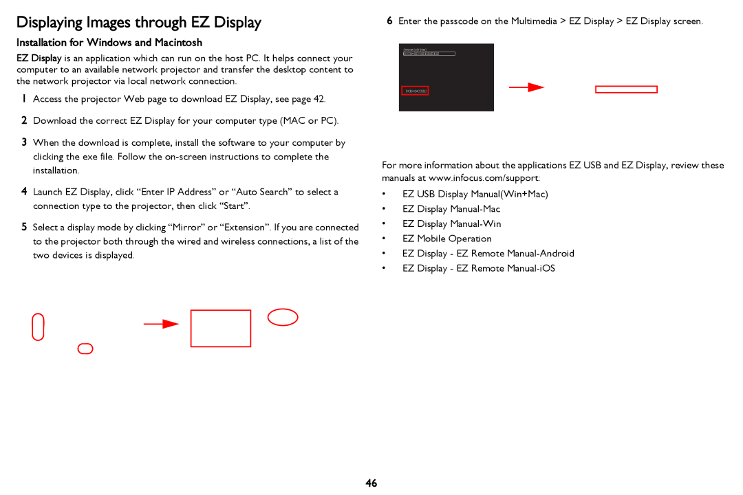 InFocus PZ339-A000-00 manual Displaying Images through EZ Display, Installation for Windows and Macintosh 