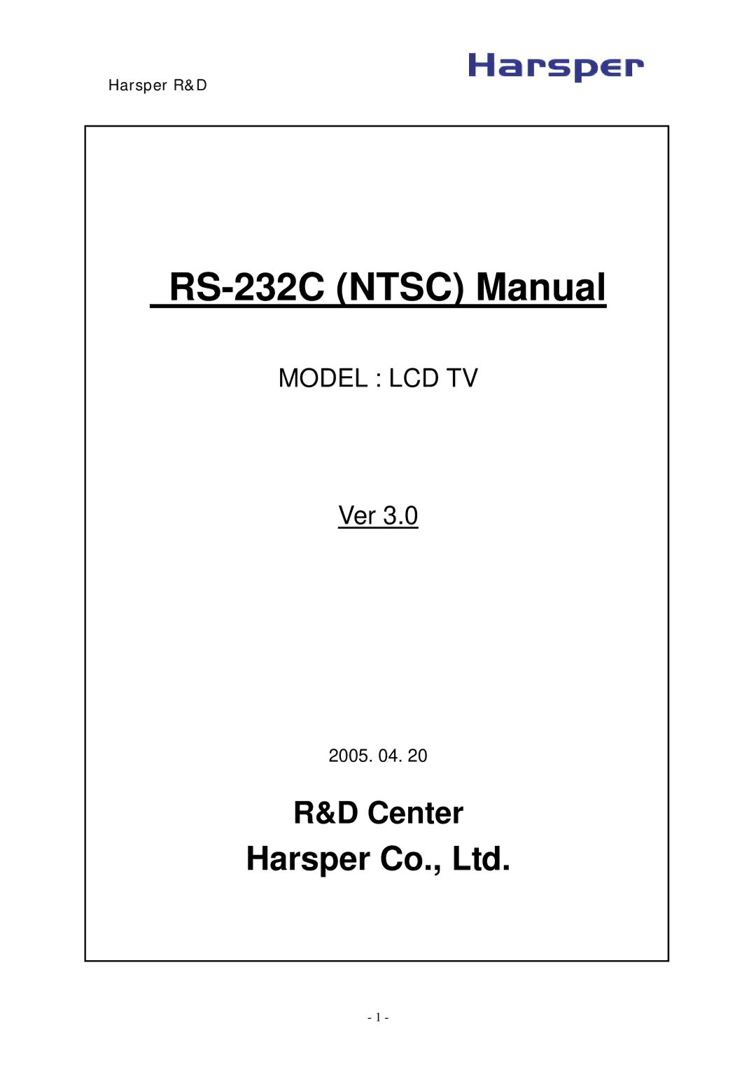 InFocus manual RS-232C Ntsc Manual 