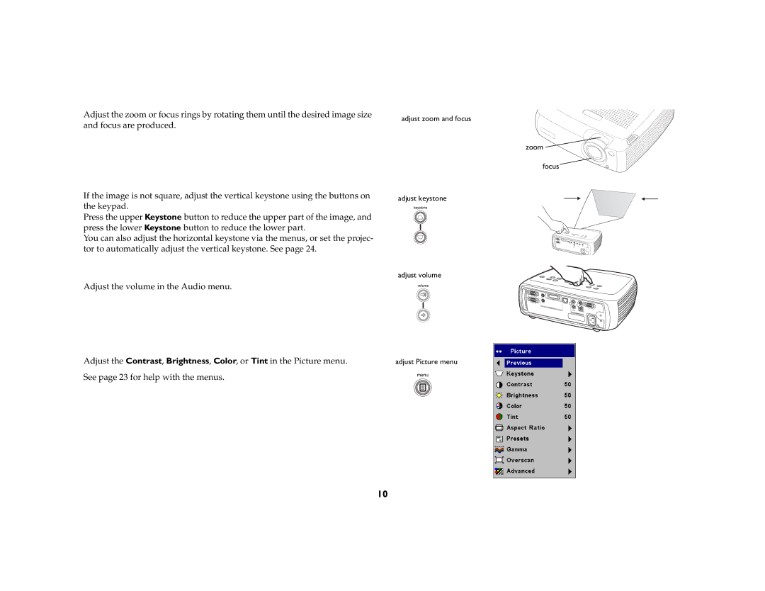 InFocus ScreenPlay 5000 manual See page 23 for help with the menus 