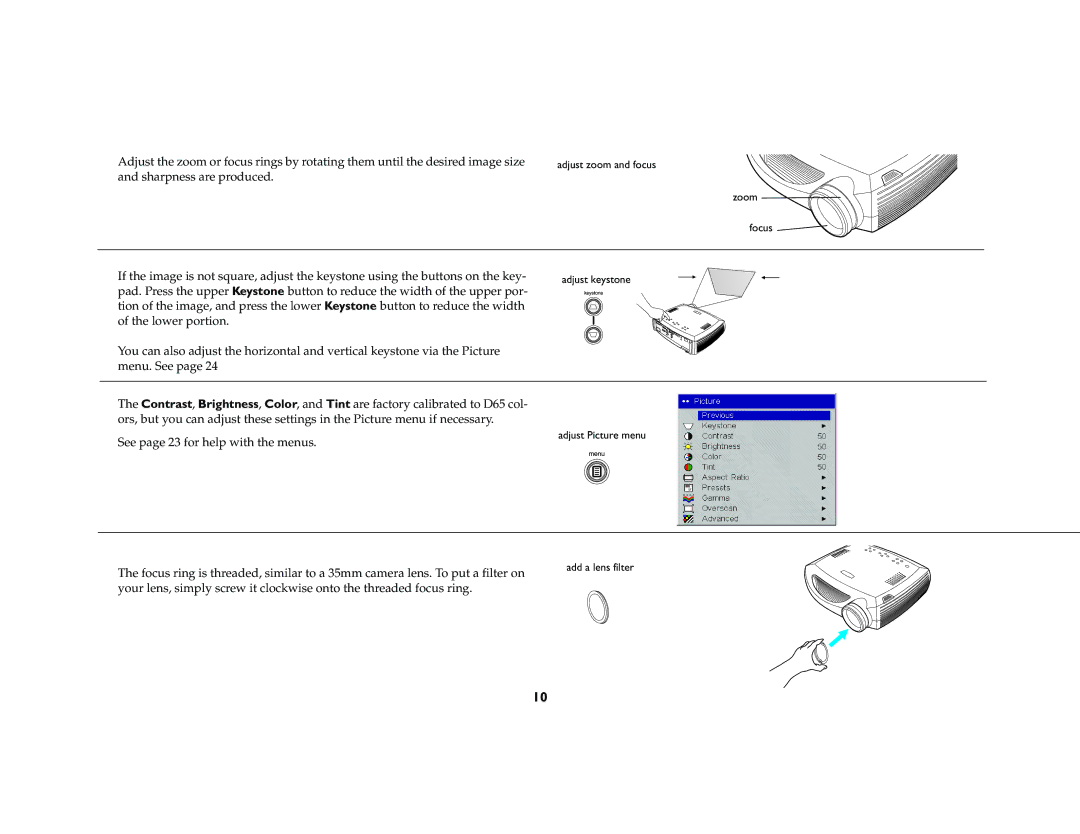 InFocus ScreenPlay 7210 manual Sharpness are produced 