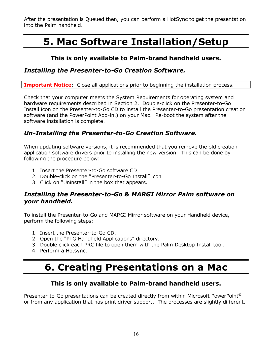 InFocus Secure Digital (SD) & Memory Stick manual Mac Software Installation/Setup, Creating Presentations on a Mac 