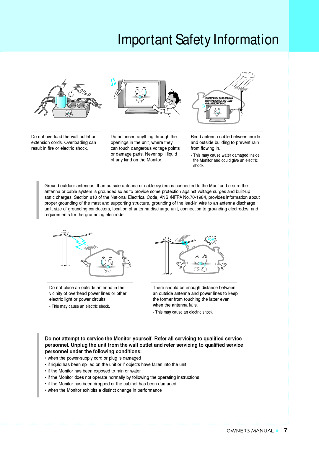 InFocus TD32, TD40 NTSC manual Important Safety Information 