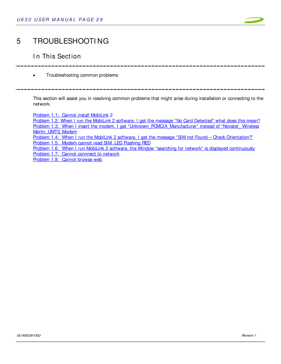 InFocus U630 user manual Troubleshooting 