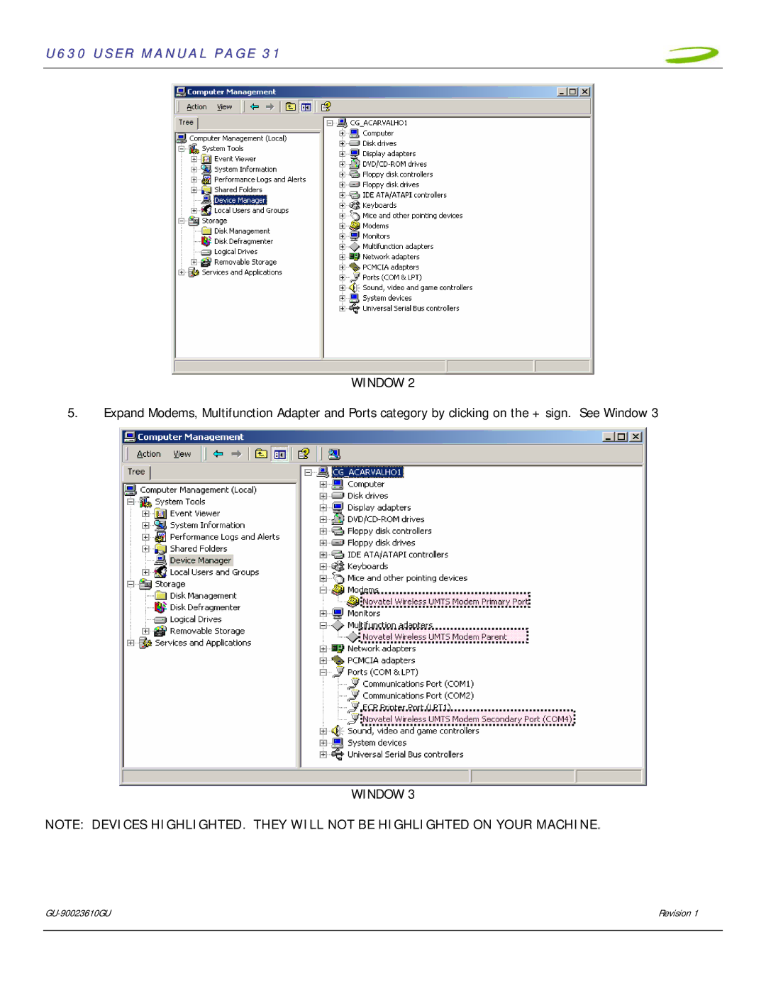 InFocus U630 user manual Window 