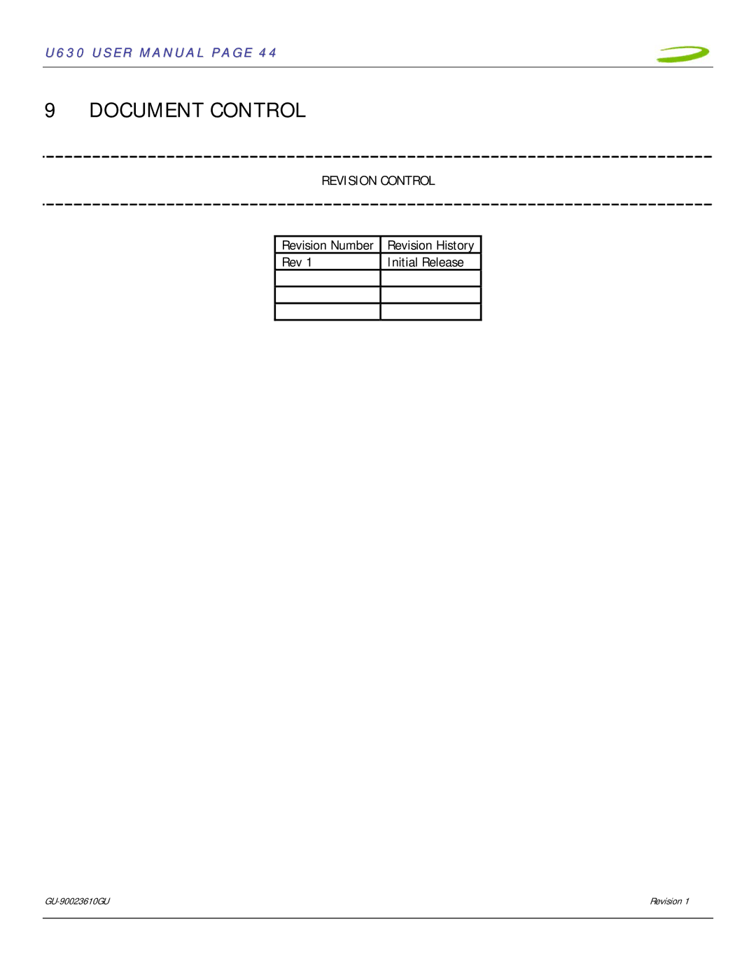 InFocus U630 user manual Document Control, Revision Control 