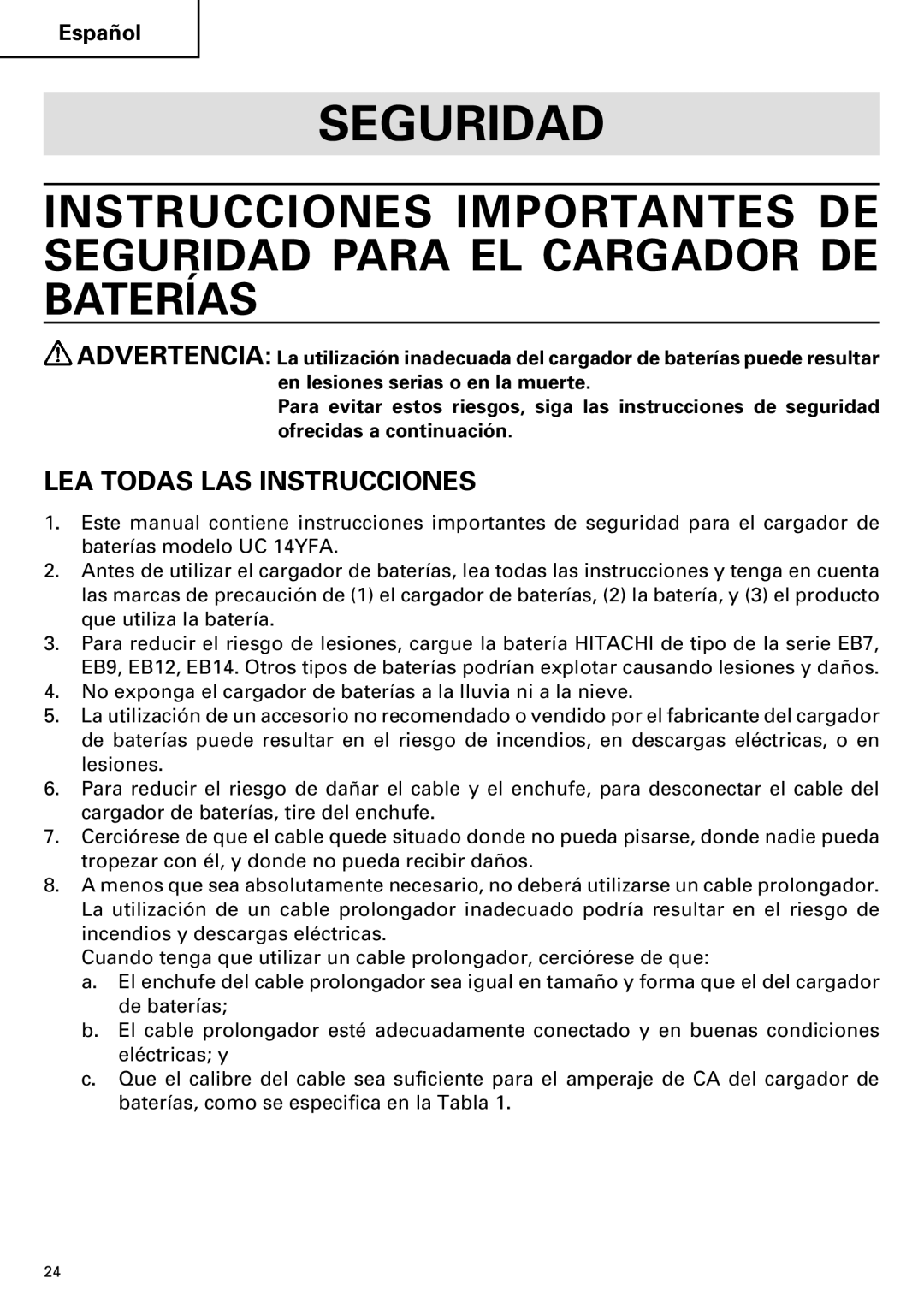 InFocus UC 14YFA instruction manual Seguridad, LEA Todas LAS Instrucciones 