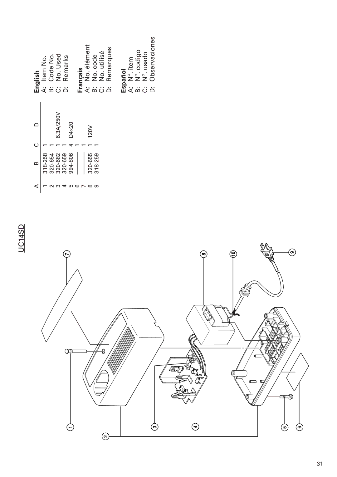 InFocus UC 18SD instruction manual No.CUsed RemarksD 