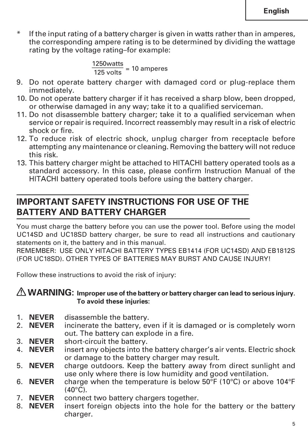 InFocus UC 18SD instruction manual 1250watts Volts = 10 amperes 