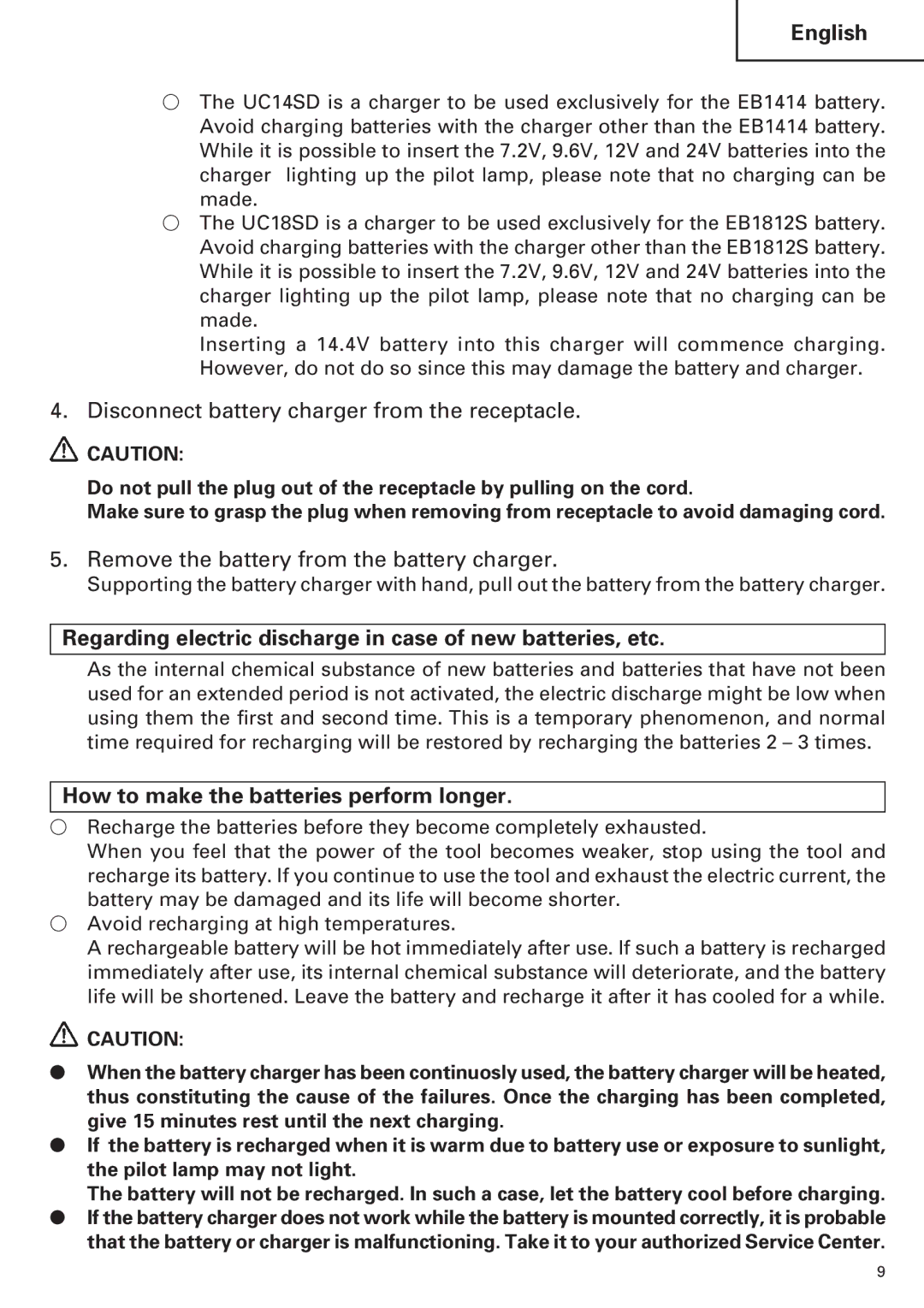 InFocus UC 18SD Disconnect battery charger from the receptacle, Remove the battery from the battery charger 