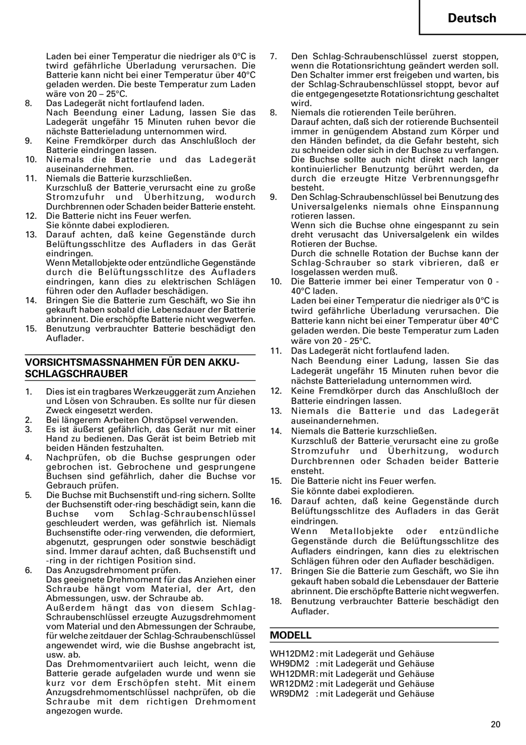 InFocus VR 9DM2 manual Modell 