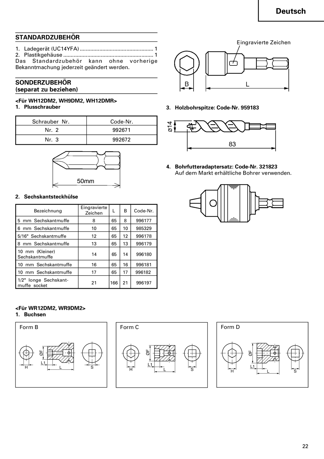 InFocus VR 9DM2 manual Sonderzubehör 